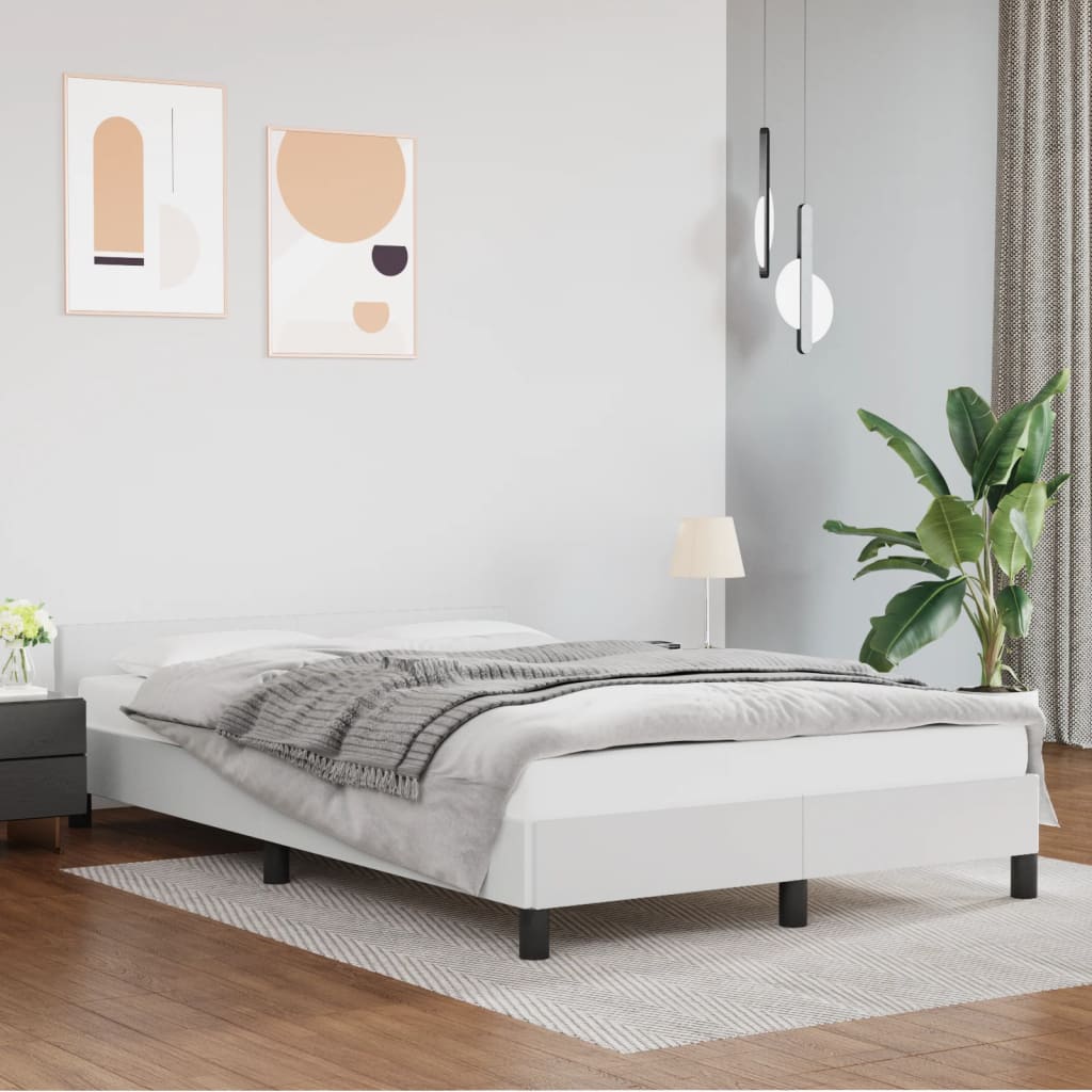 Cadre de lit sans matelas blanc 120x190 cm similicuir - XIOS