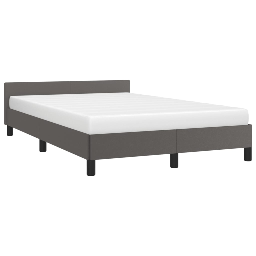 Cadre de lit sans matelas gris 120x190 cm similicuir - XIOS