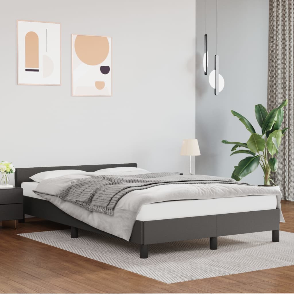 Cadre de lit sans matelas gris 120x190 cm similicuir - XIOS