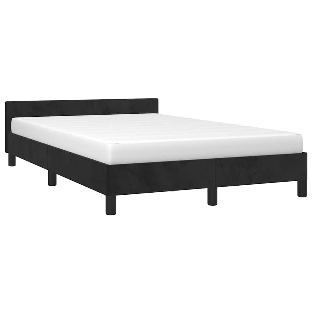 Cadre de lit sans matelas noir 120x190 cm velours - XIOS