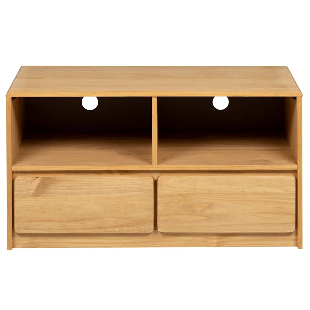 Meuble TV SAUDA chêne 99x43x55 cm bois de pin massif - XIOS