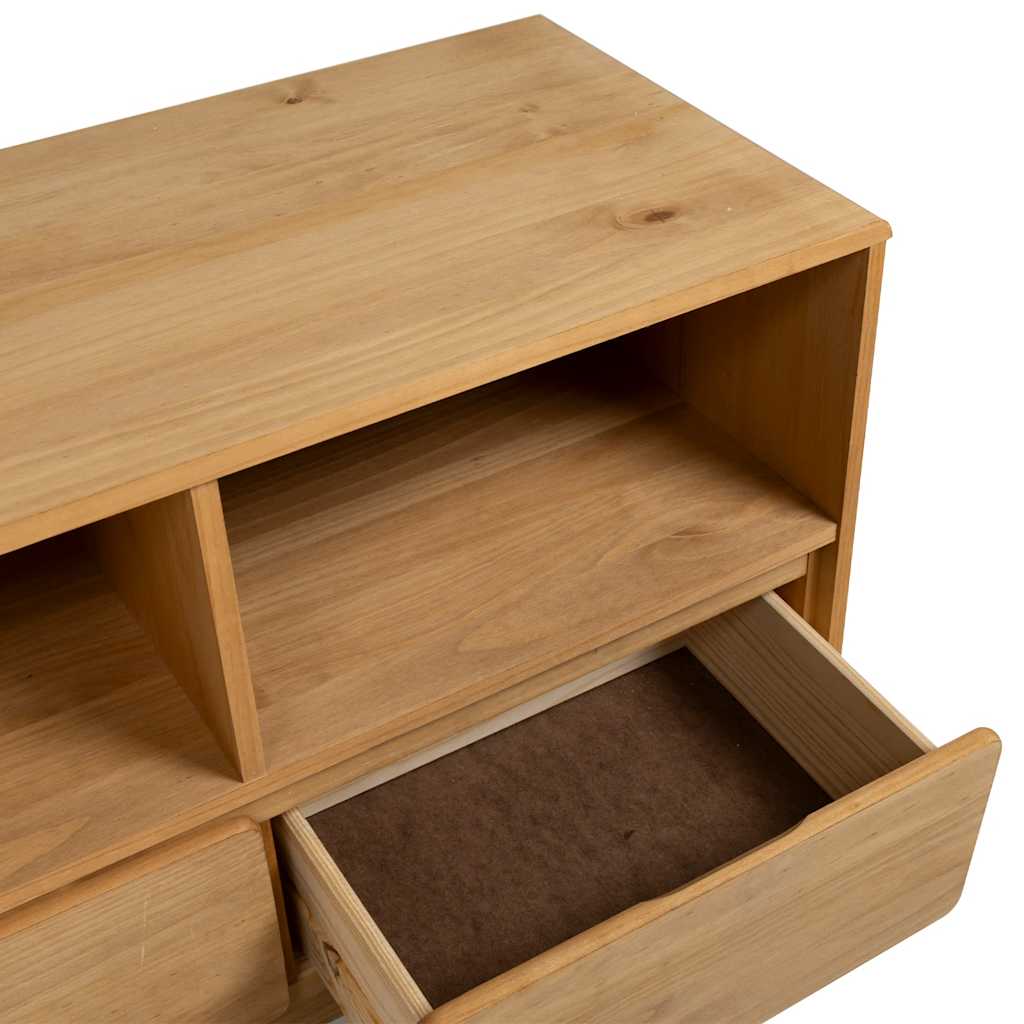 Meuble TV SAUDA chêne 99x43x55 cm bois de pin massif - XIOS