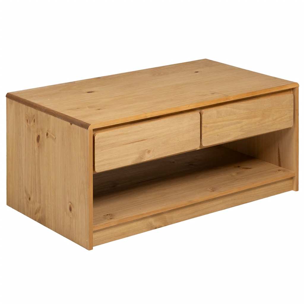Table basse SAUDA chêne 99x55x45 cm bois de pin massif - XIOS