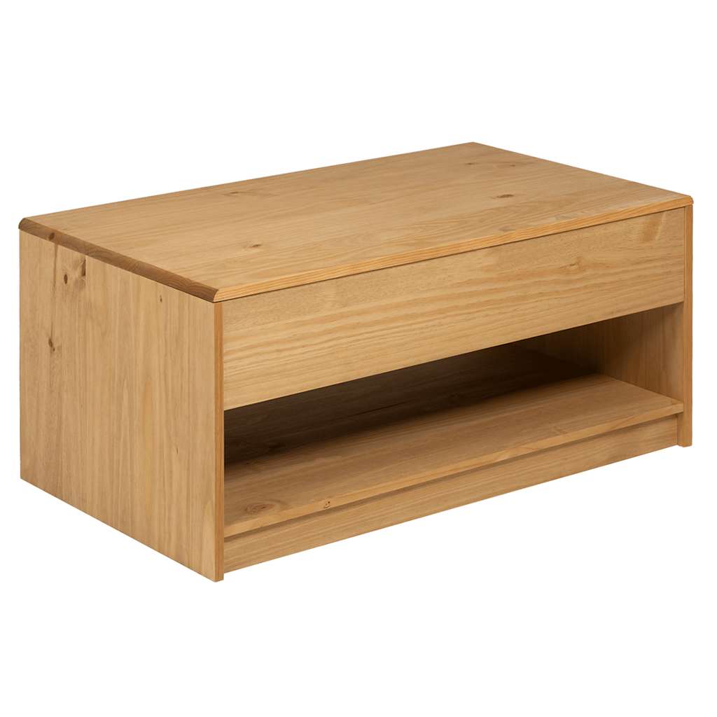 Table basse SAUDA chêne 99x55x45 cm bois de pin massif - XIOS