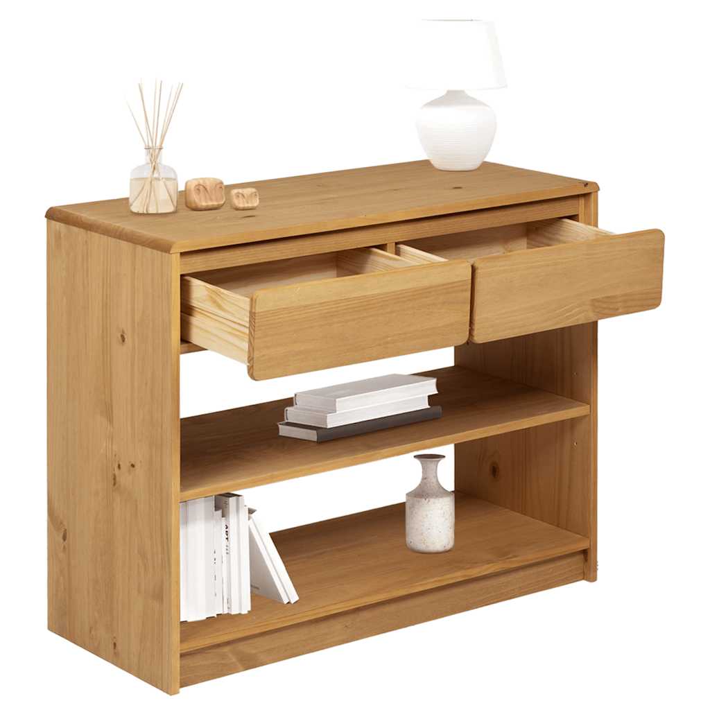 Table console SAUDA chêne 89,5x36,5x73 cm bois de pin massif - XIOS