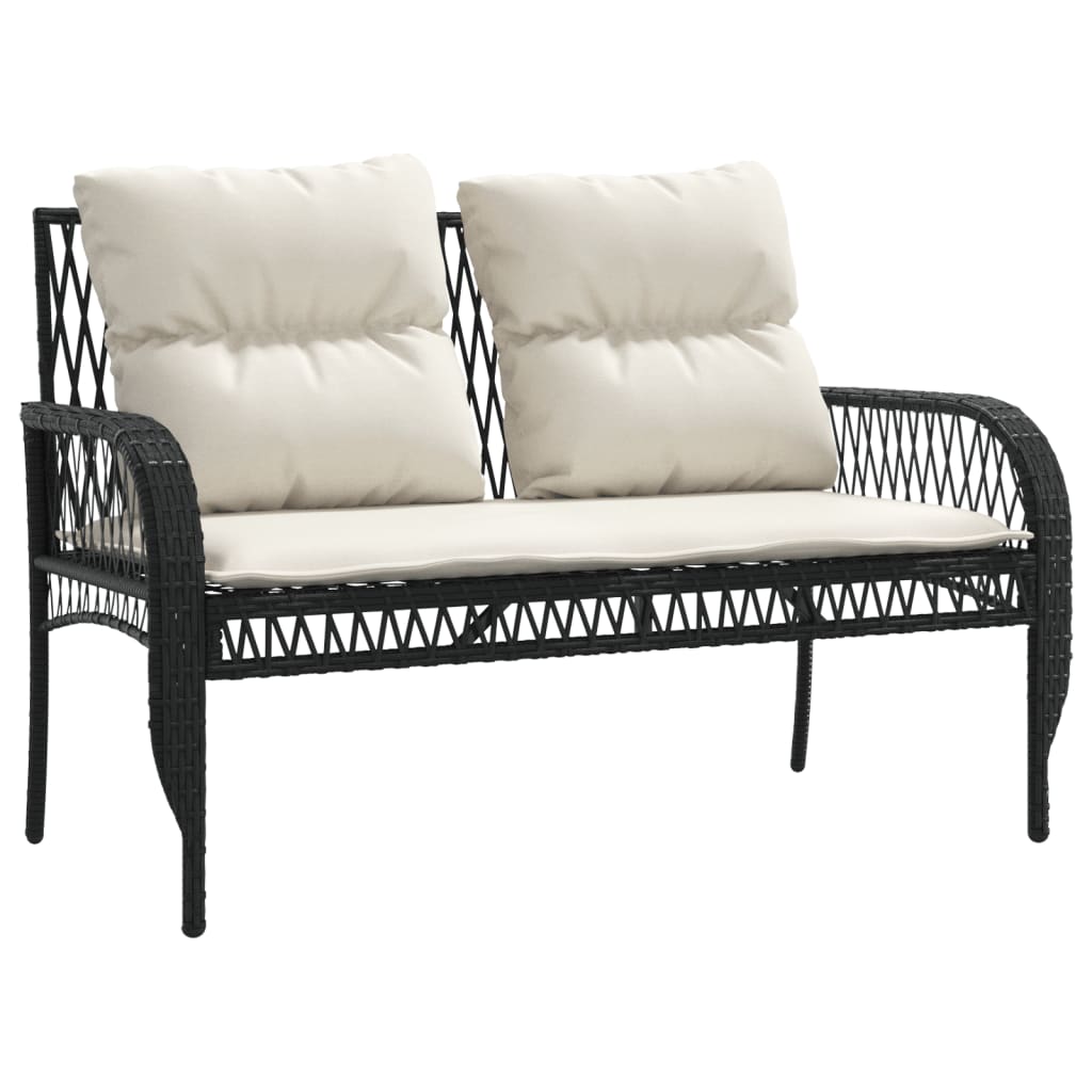 Salon de jardin 4 pcs avec coussins noir résine tressée - XIOS
