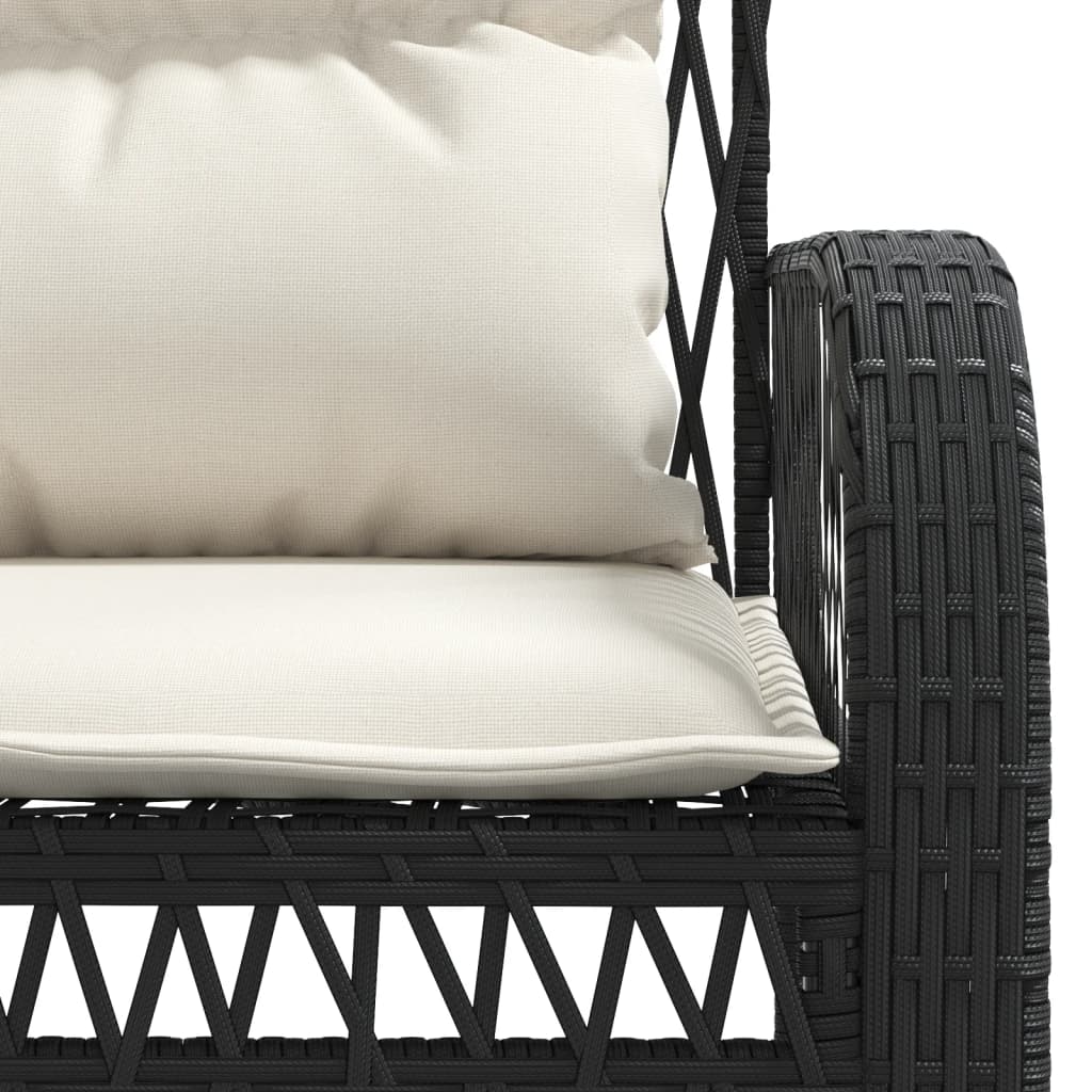 Salon de jardin 4 pcs avec coussins noir résine tressée - XIOS