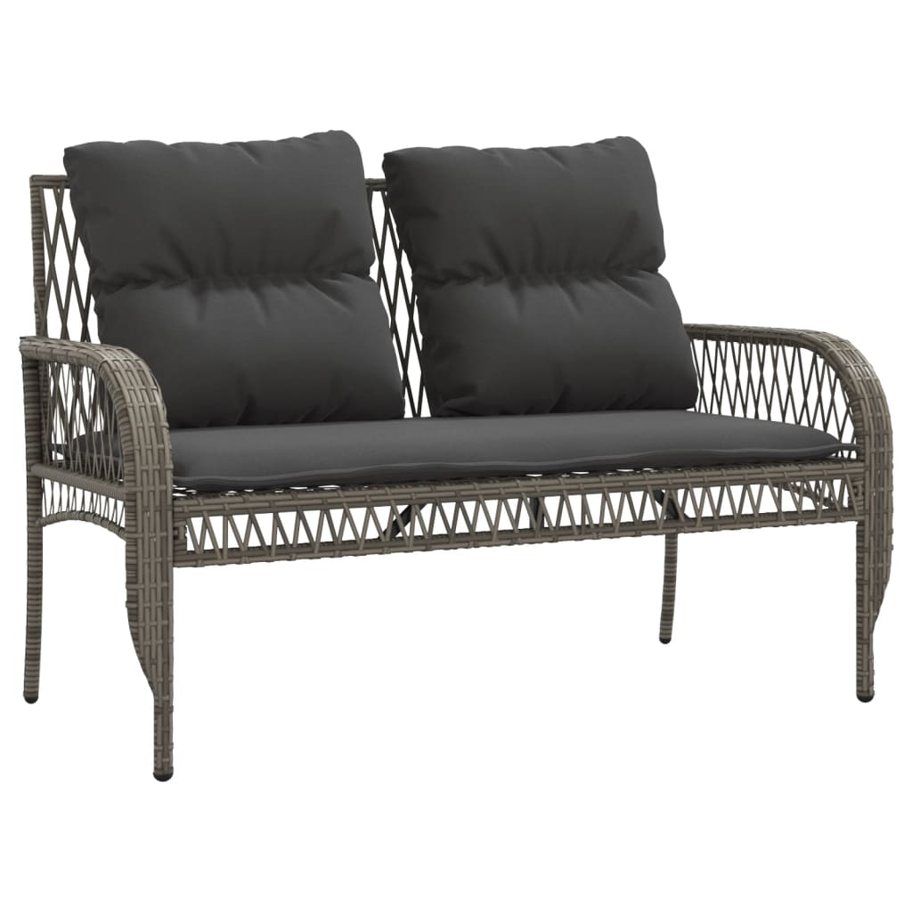 Salon de jardin 4 pcs avec coussins gris résine tressée - XIOS