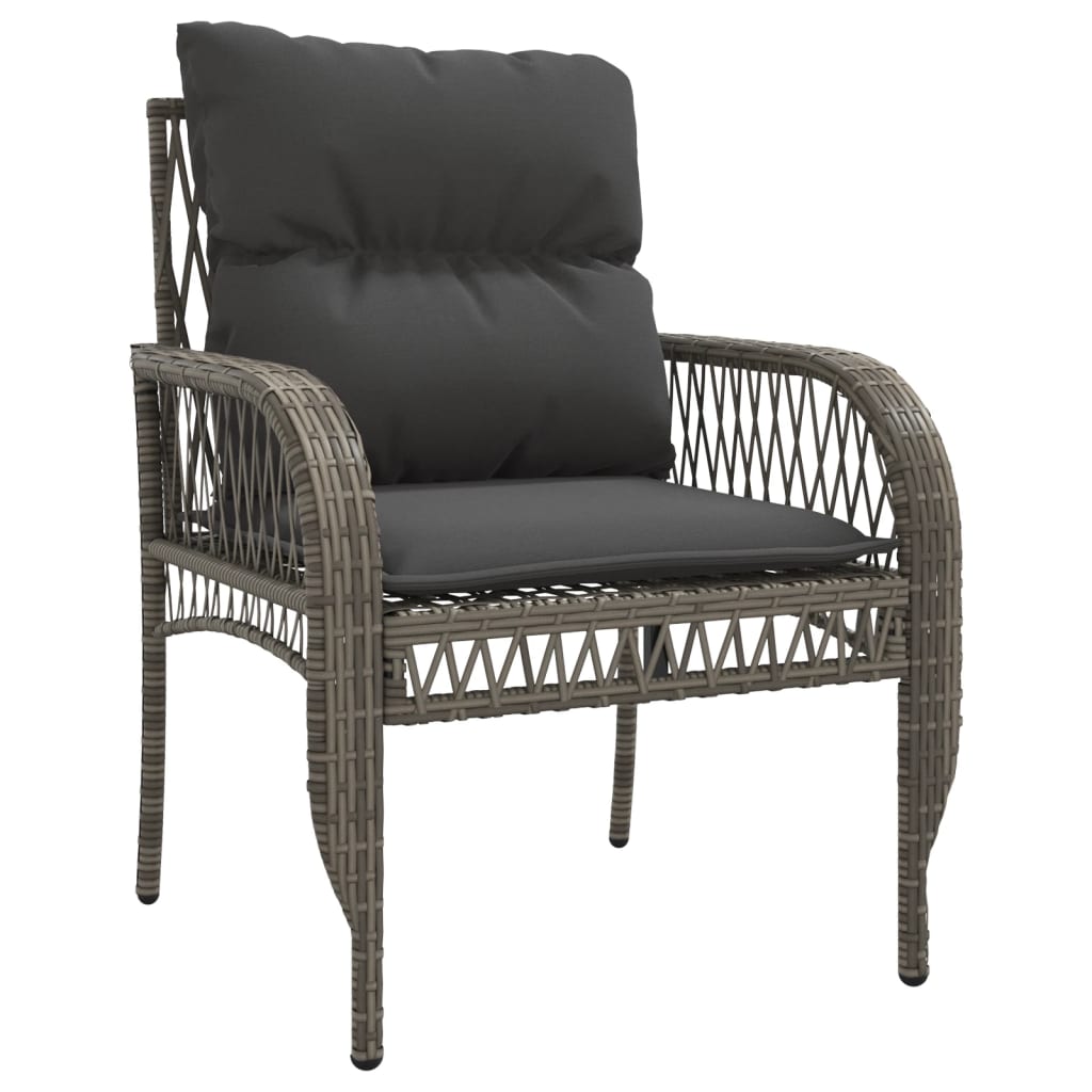 Salon de jardin 4 pcs avec coussins gris résine tressée - XIOS