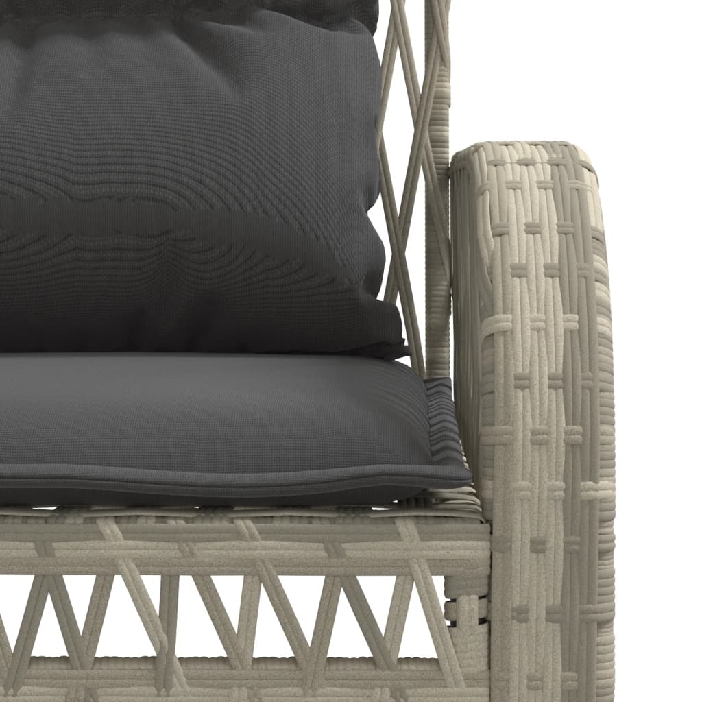 Salon de jardin 4 pcs avec coussins gris clair résine tressée - XIOS
