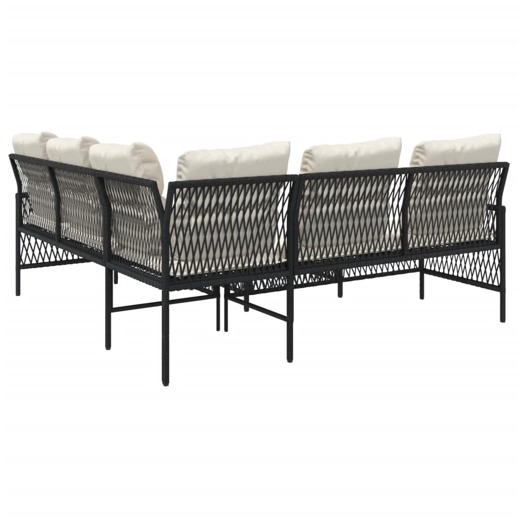 Canapés de jardin 2 pcs avec coussins Noir Résine tressée - XIOS