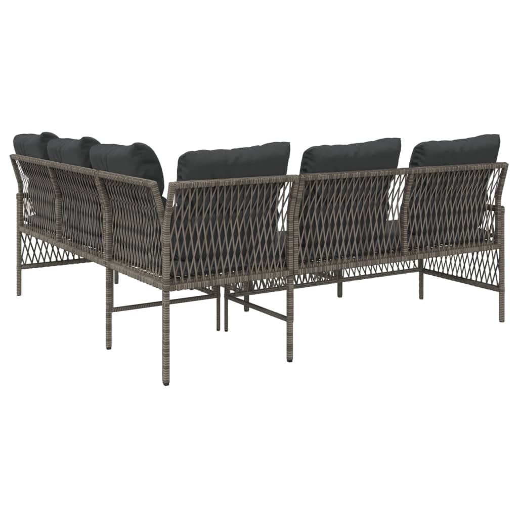 Salon de jardin 2 pcs avec coussins Gris Résine tressée - XIOS