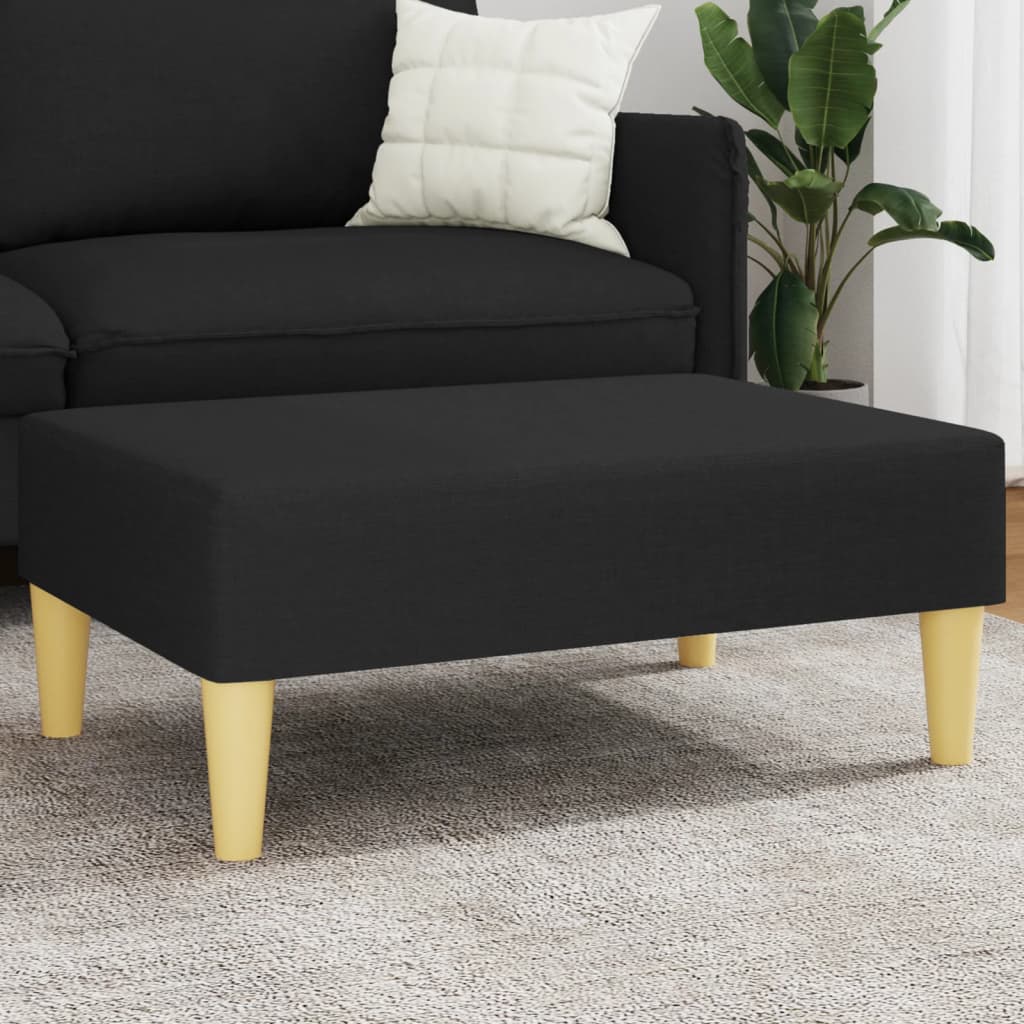 Repose-pied noir 77x55x31 cm tissu - XIOS