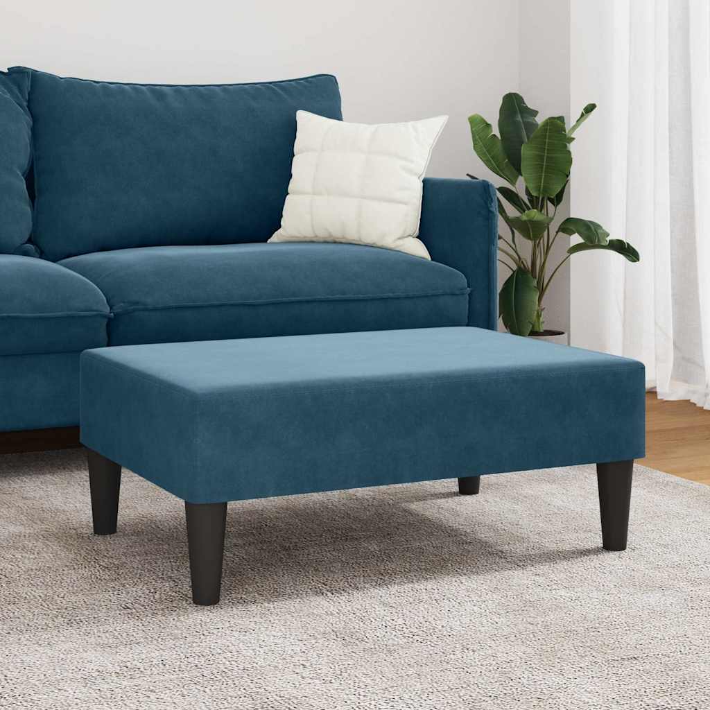 Repose-pied bleu 77x55x31 cm velours - XIOS