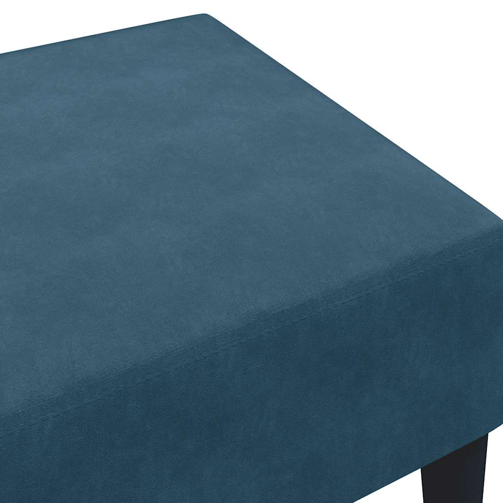 Repose-pied bleu 77x55x31 cm velours - XIOS