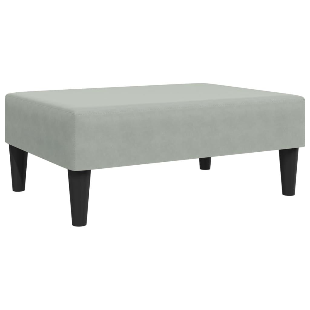 Repose-pied gris clair 77x55x31 cm velours - XIOS