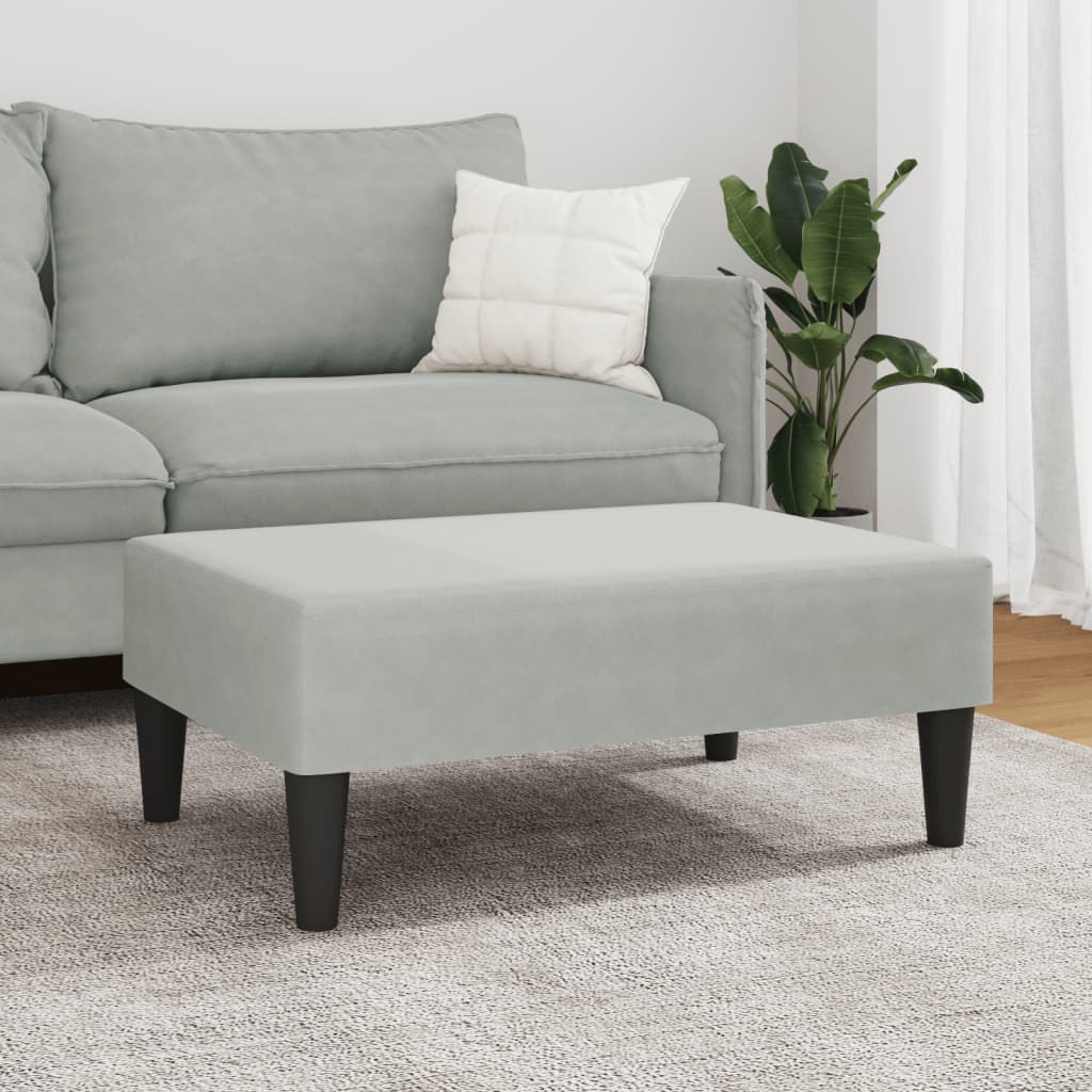 Repose-pied gris clair 77x55x31 cm velours - XIOS