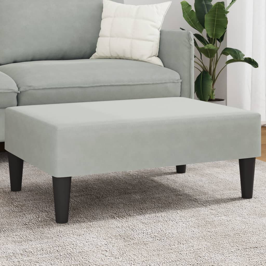 Repose-pied gris clair 77x55x31 cm velours - XIOS