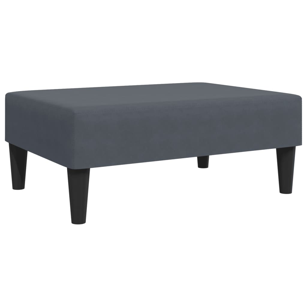 Repose-pied gris foncé 77x55x31 cm velours - XIOS