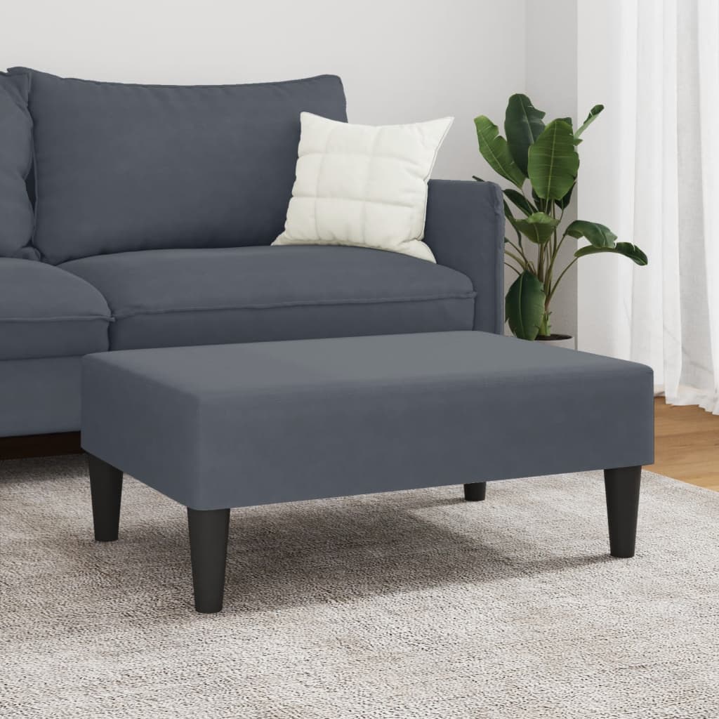 Repose-pied gris foncé 77x55x31 cm velours - XIOS