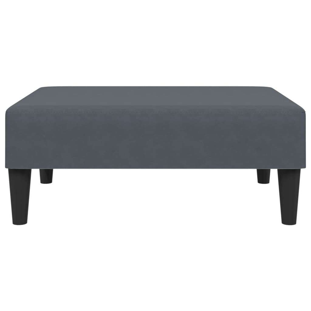Repose-pied gris foncé 77x55x31 cm velours - XIOS