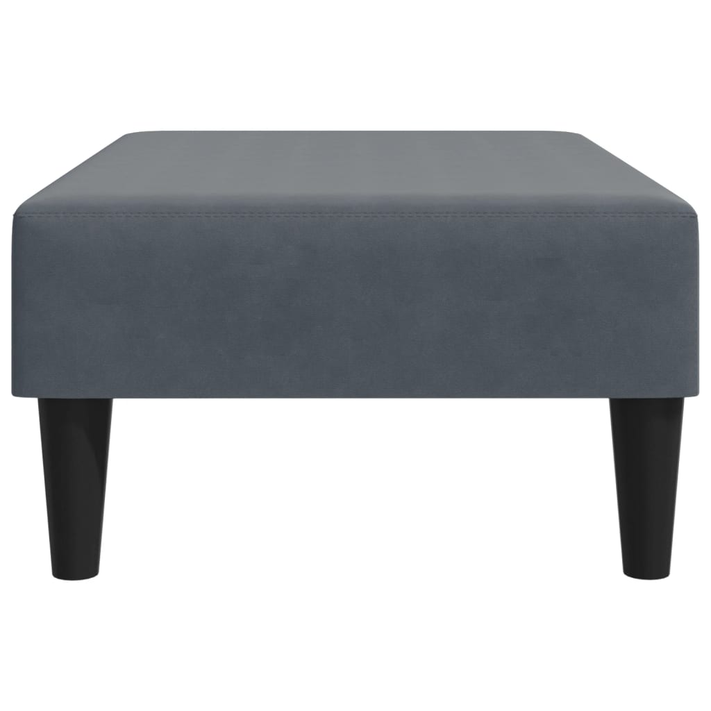 Repose-pied gris foncé 77x55x31 cm velours - XIOS