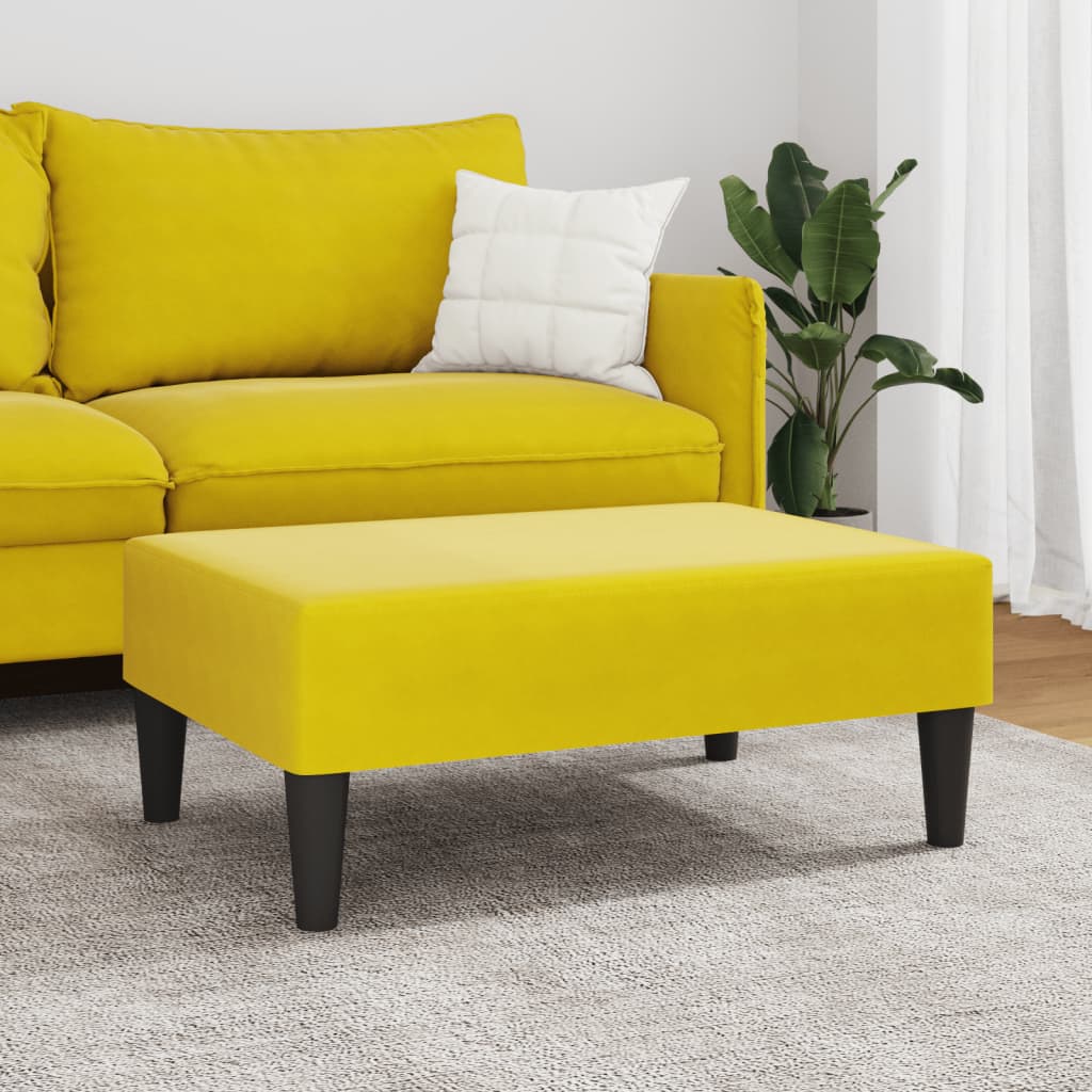 Repose-pied jaune 77x55x31 cm velours - XIOS