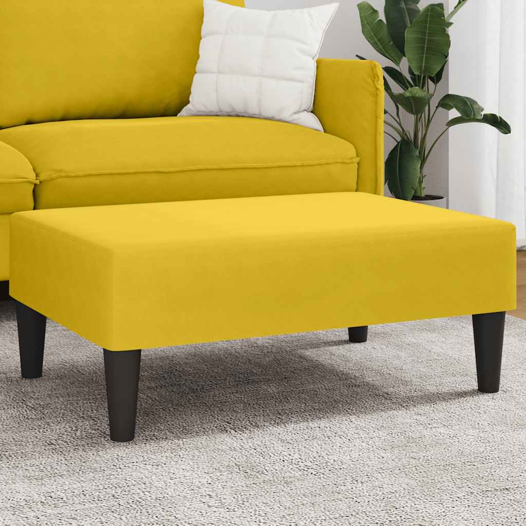 Repose-pied jaune 77x55x31 cm velours - XIOS