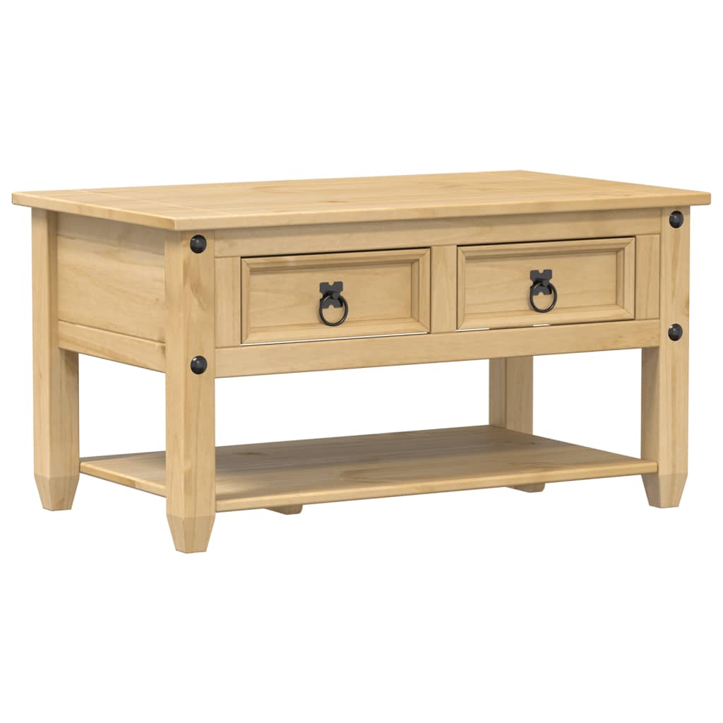 Table basse avec tiroirs Corona 85x50x45 cm bois de pin massif - XIOS
