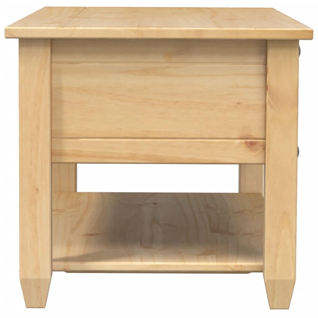 Table basse avec tiroirs Corona 100x48x45 cm bois de pin massif - XIOS