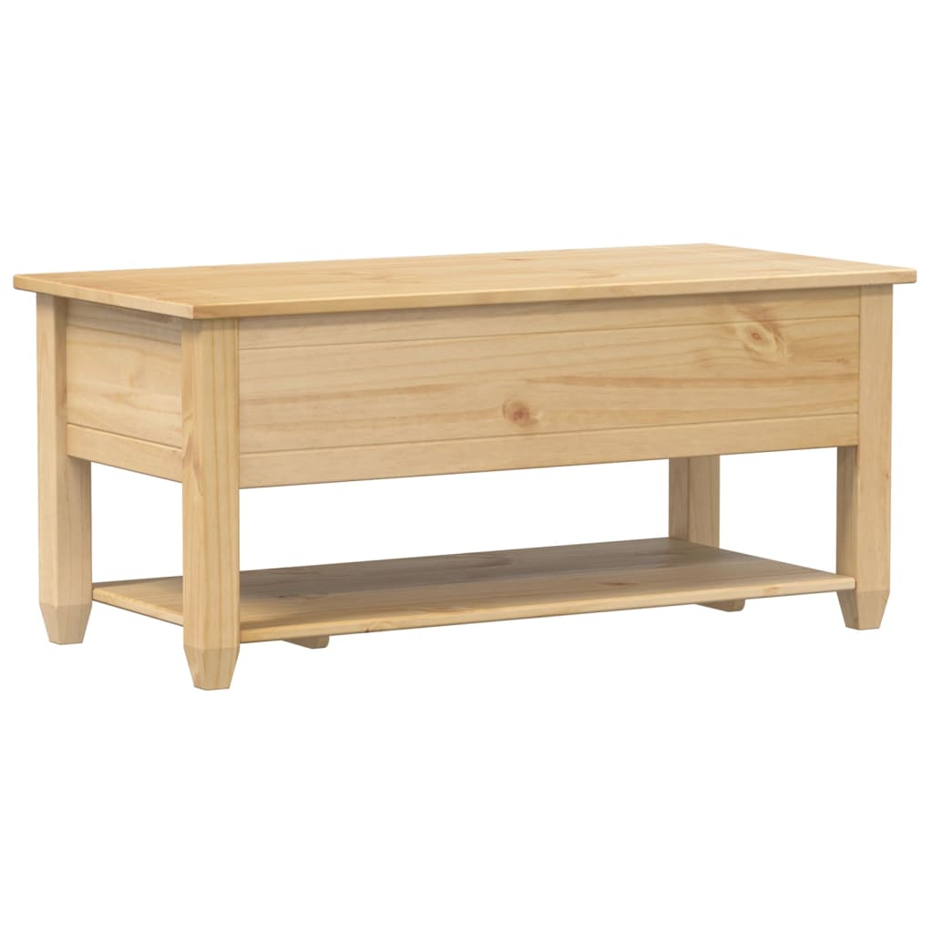 Table basse avec tiroirs Corona 100x48x45 cm bois de pin massif - XIOS