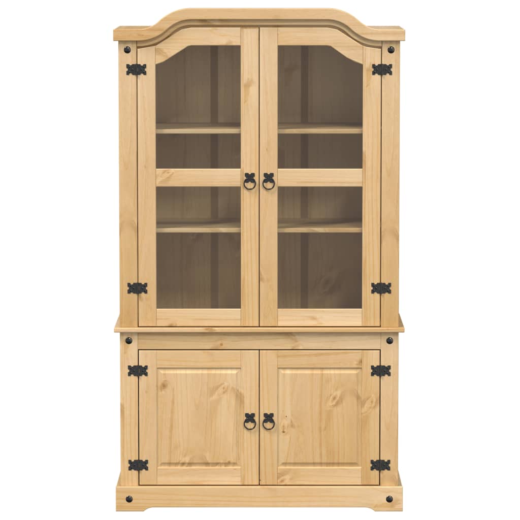 Vitrine en verre Corona 103,5x42x180 cm bois de pin massif - XIOS