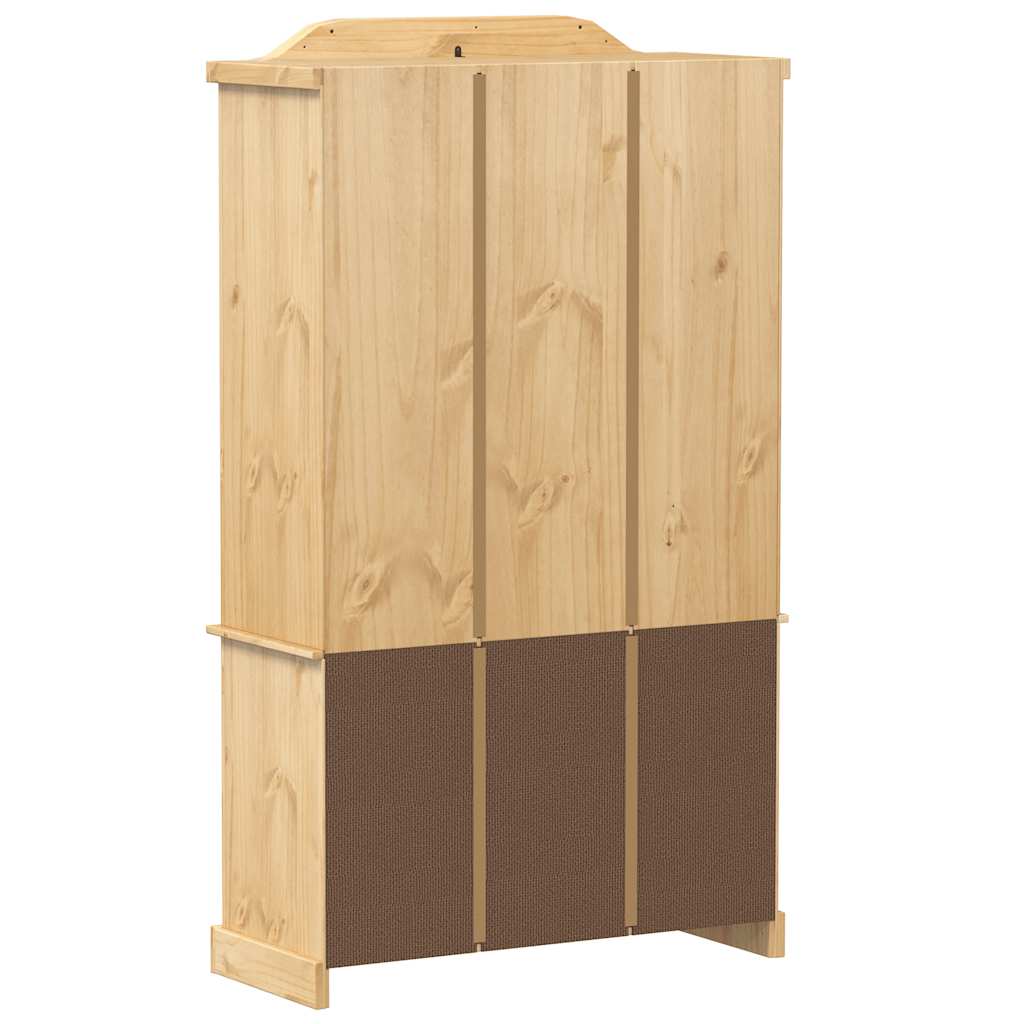 Vitrine en verre Corona 103,5x42x180 cm bois de pin massif - XIOS
