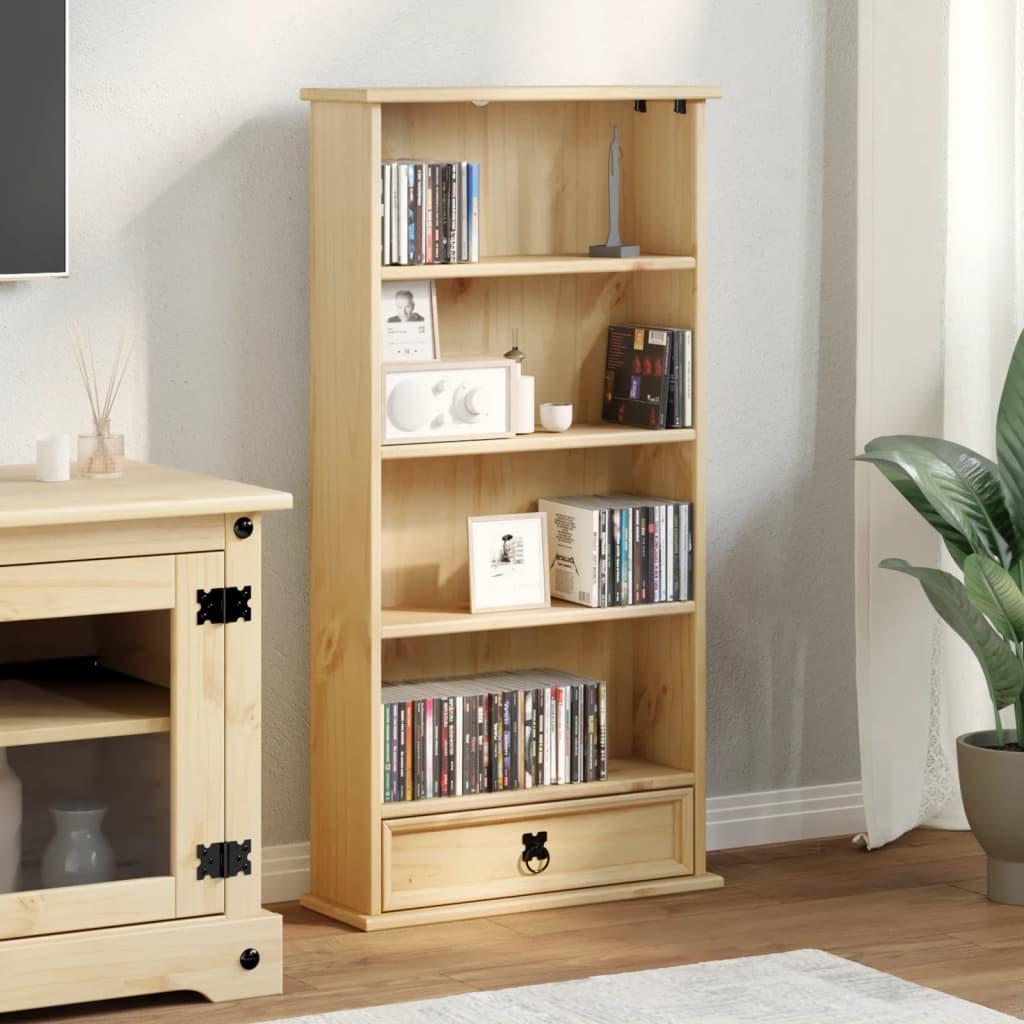 Armoire à CD Corona 52x17,5x103 cm bois de pin massif - XIOS