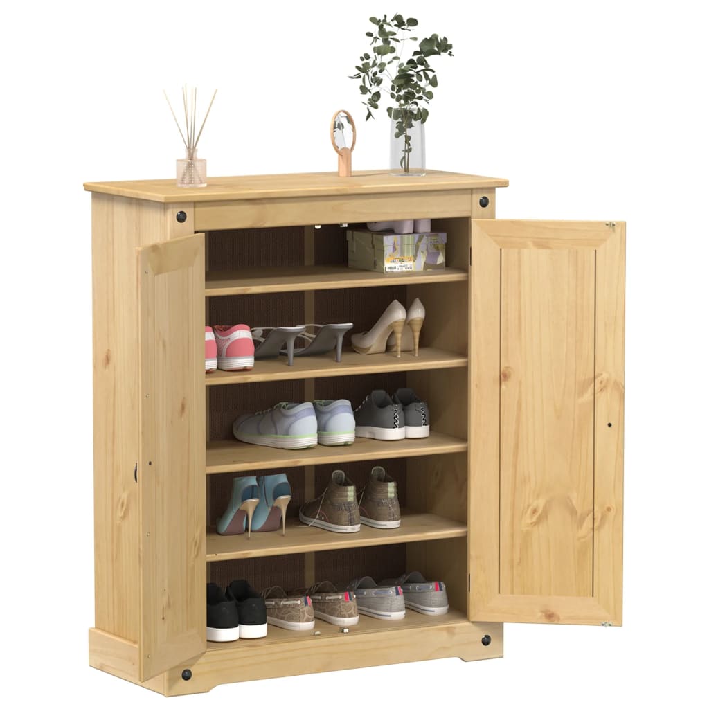 Armoire à chaussures Corona 86x38,5x108 cm bois de pin massif - XIOS