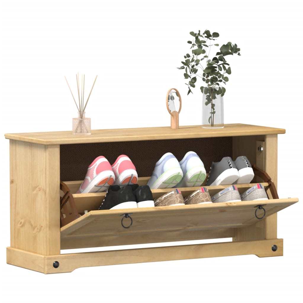 Armoire à chaussures Corona 99x32x47 cm bois de pin massif - XIOS