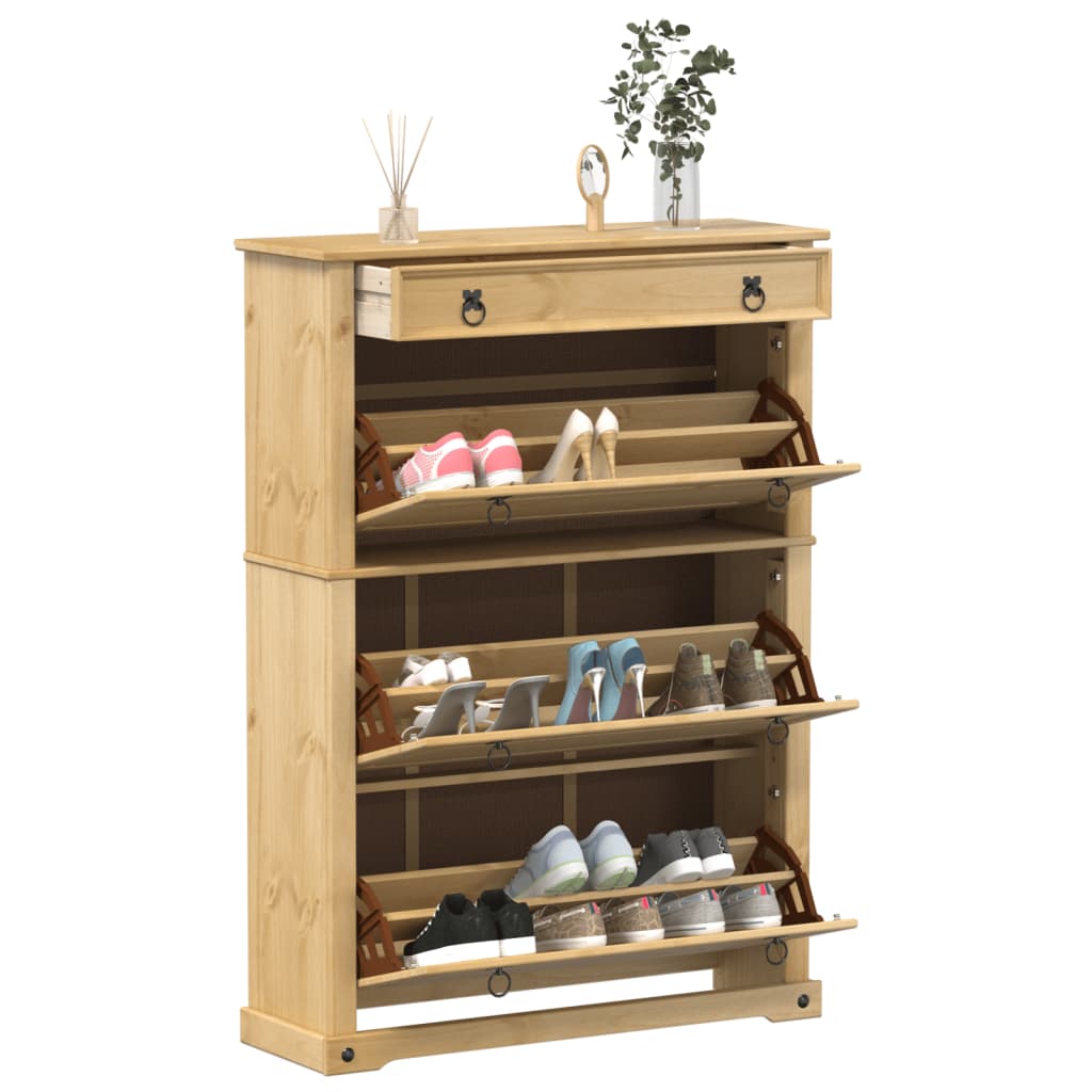 Armoire à chaussures Corona 99x32x138 cm bois de pin massif - XIOS
