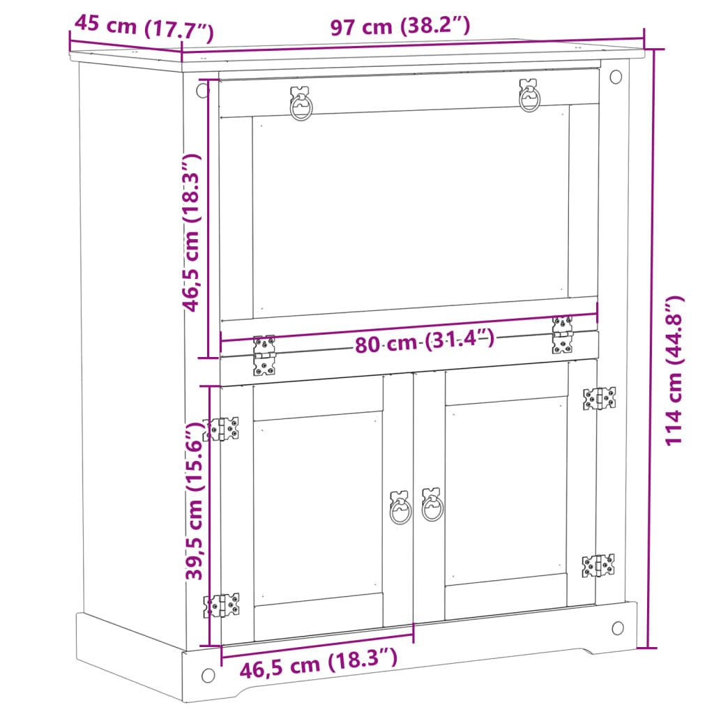 Armoire à vin Corona 97x45x114 cm bois de pin massif - XIOS