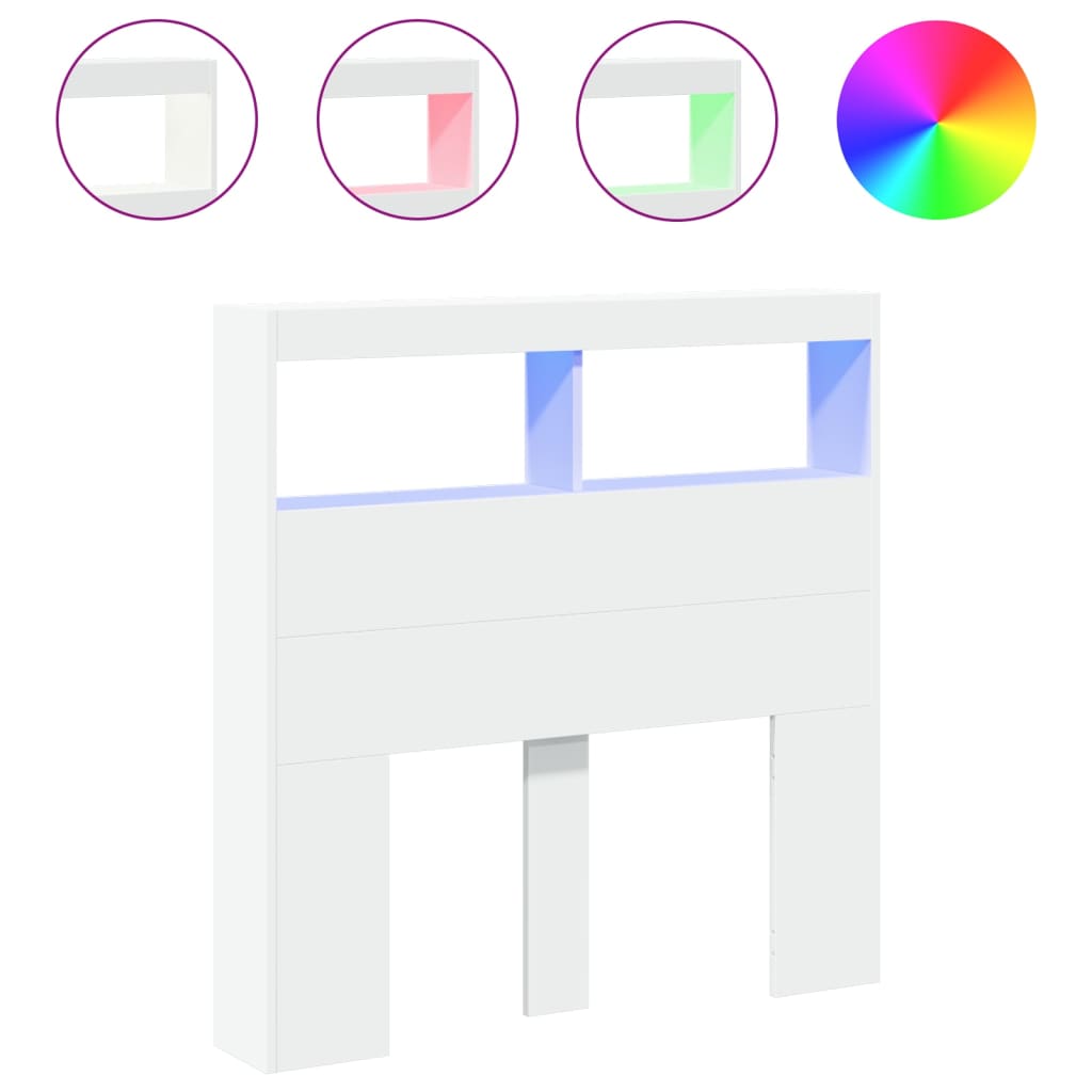 Armoire tête de lit avec LED blanc 100x17x102 cm - XIOS