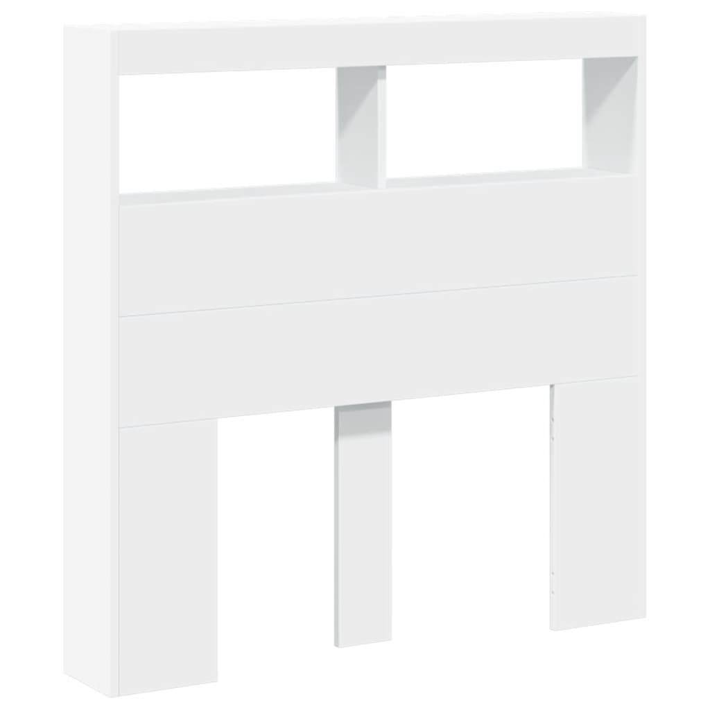 Armoire tête de lit avec LED blanc 100x17x102 cm