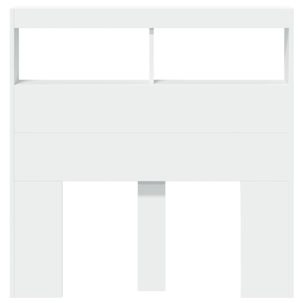 Armoire tête de lit avec LED blanc 100x17x102 cm