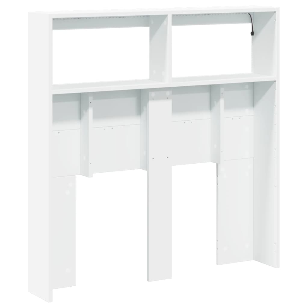Armoire tête de lit avec LED blanc 100x17x102 cm