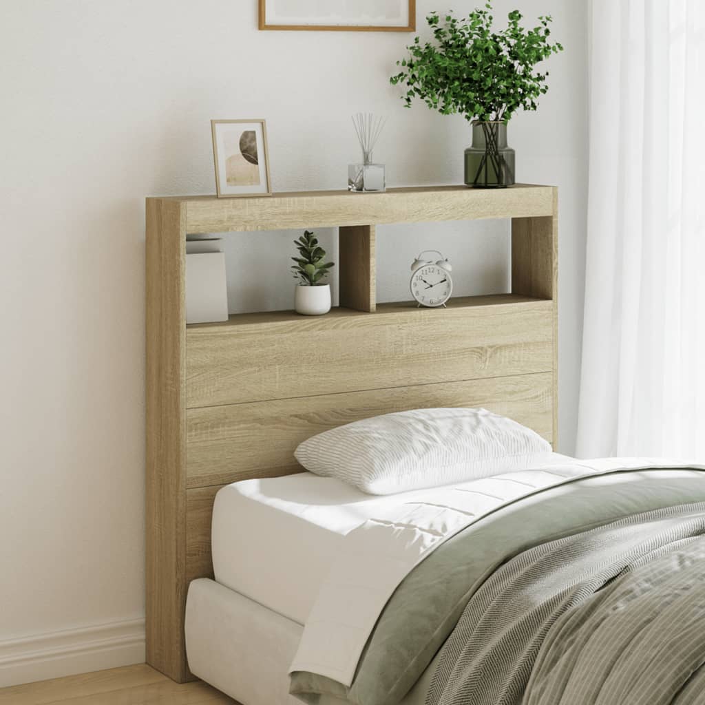 Armoire tête de lit avec LED chêne sonoma 100x17x102 cm - XIOS