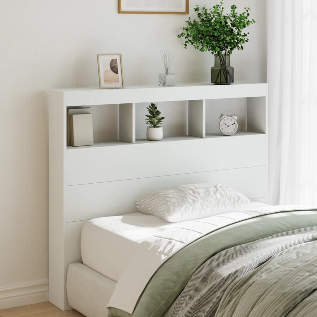Armoire tête de lit avec LED blanc 120x17x102 cm - XIOS
