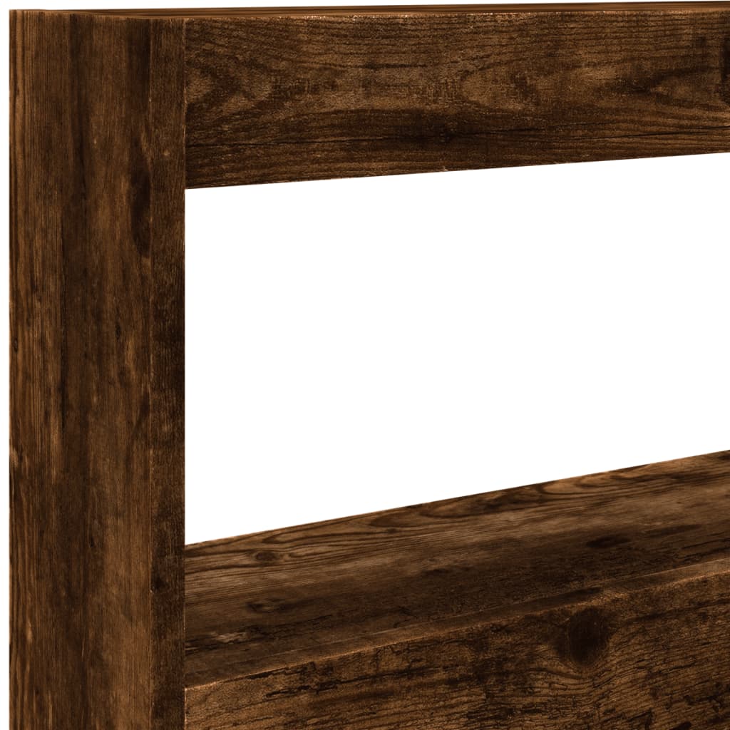 Armoire tête de lit avec LED chêne fumé 120x17x102 cm - XIOS