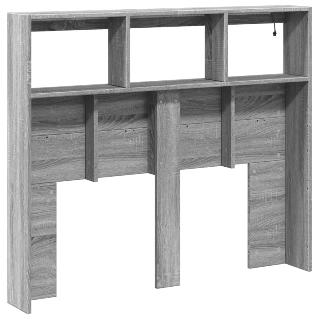 Armoire tête de lit avec LED sonoma gris 120x17x102 cm - XIOS