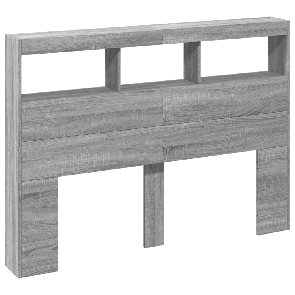 Armoire tête de lit avec LED sonoma gris 140x17x102 cm - XIOS