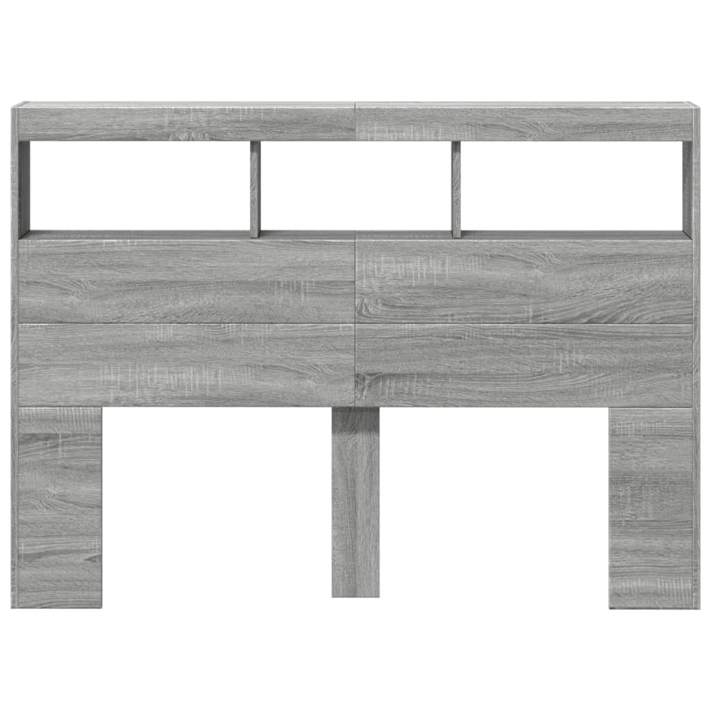 Armoire tête de lit avec LED sonoma gris 140x17x102 cm - XIOS