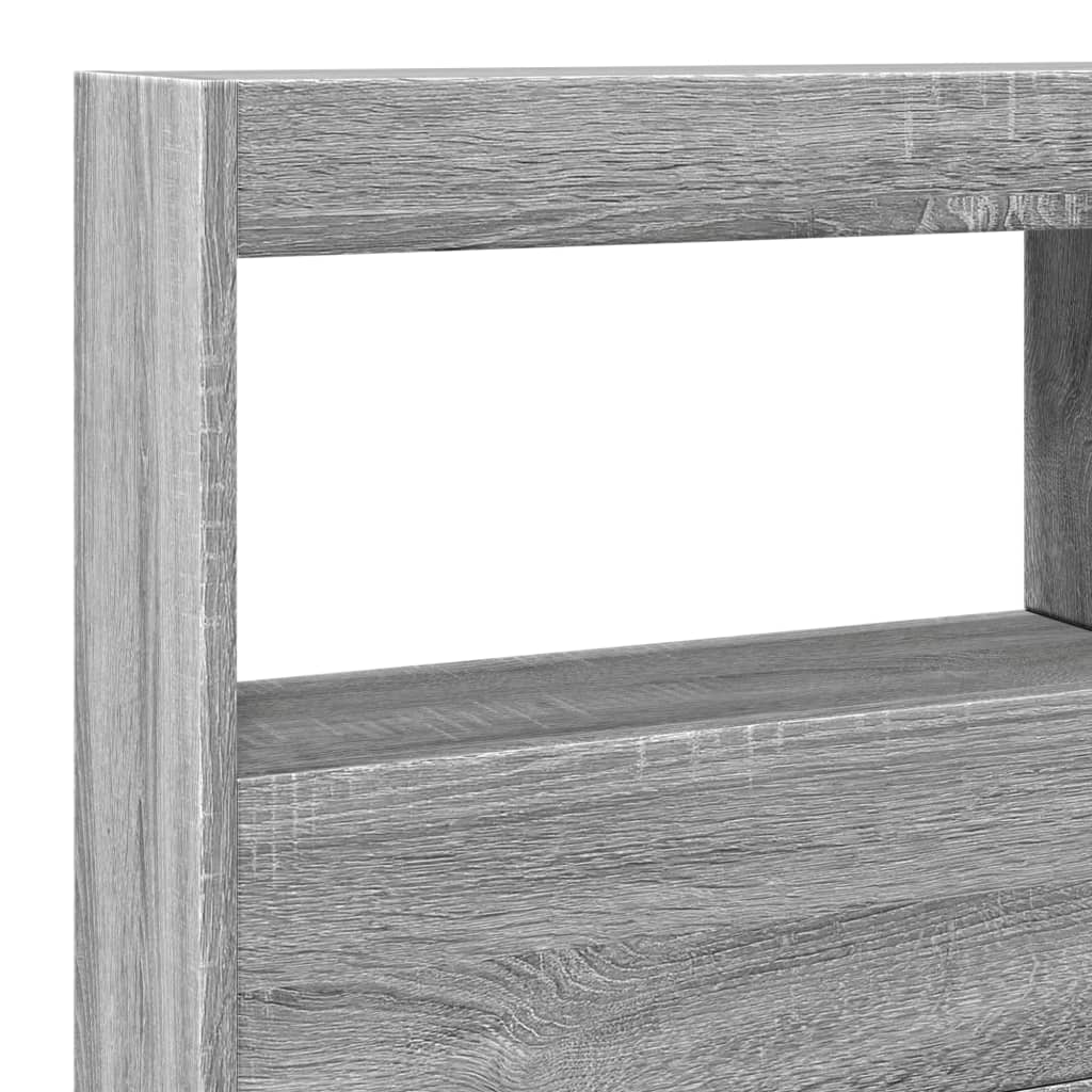 Armoire tête de lit avec LED sonoma gris 140x17x102 cm - XIOS