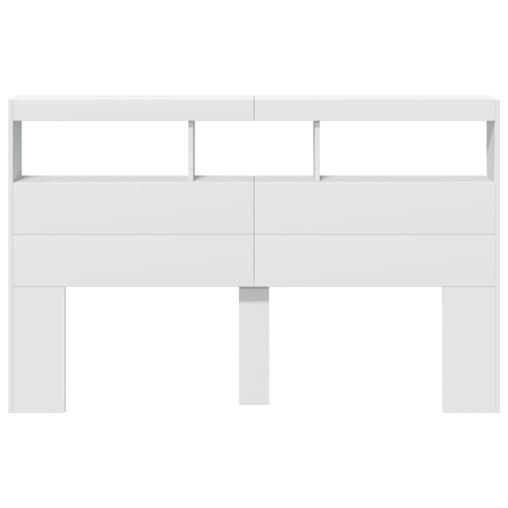 Armoire tête de lit avec LED blanc 160x17x102 cm